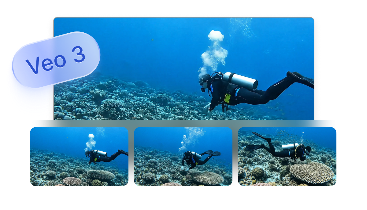 Realistic AI video with synced native audio generated by Veo 3 in Visla